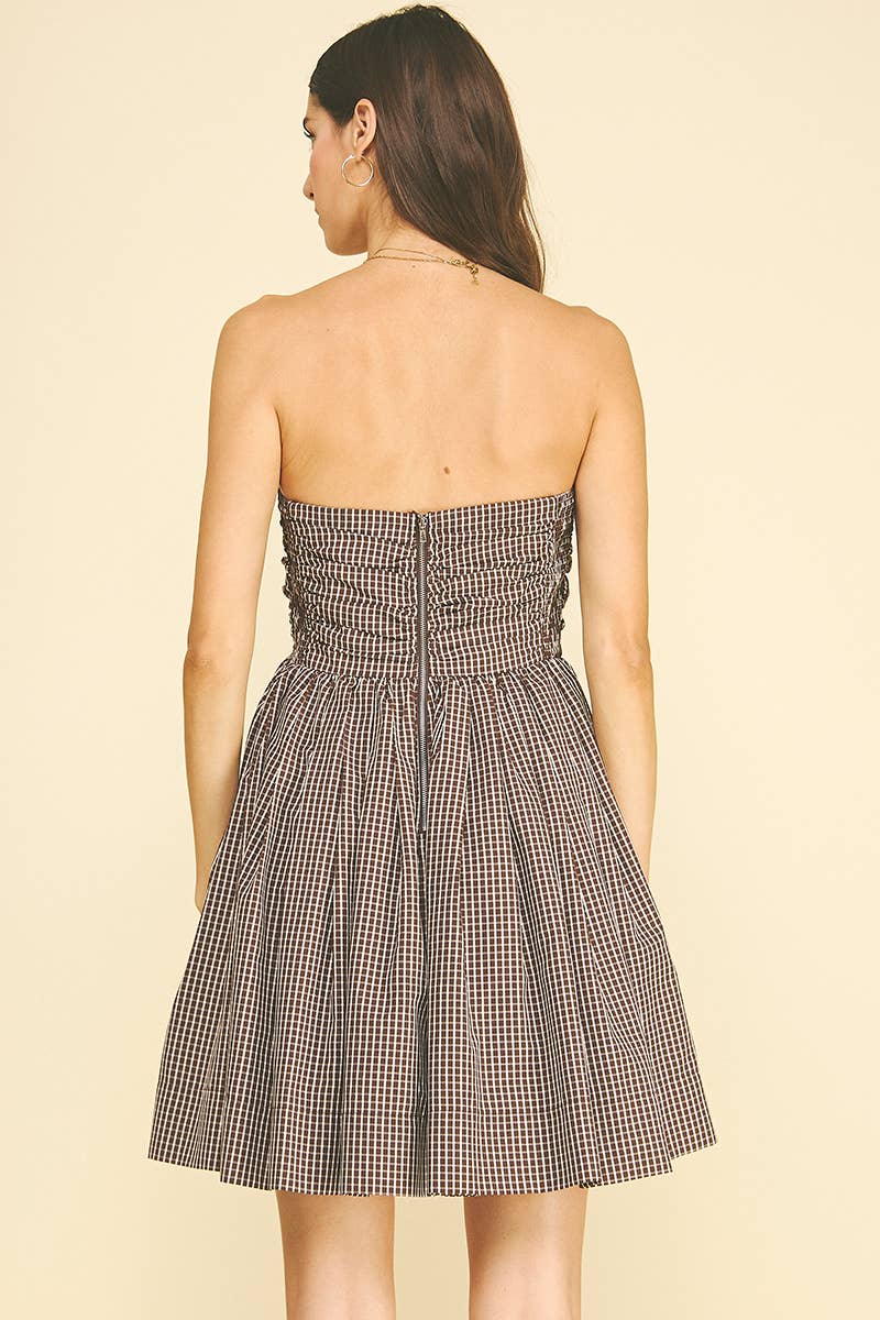 Kaitlyn Brown Strapless Mini Dress