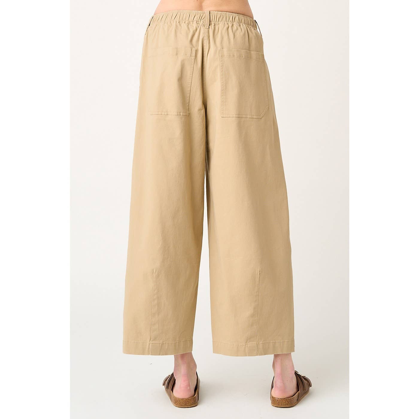 Wide Barrel Leg Drawstring Pants