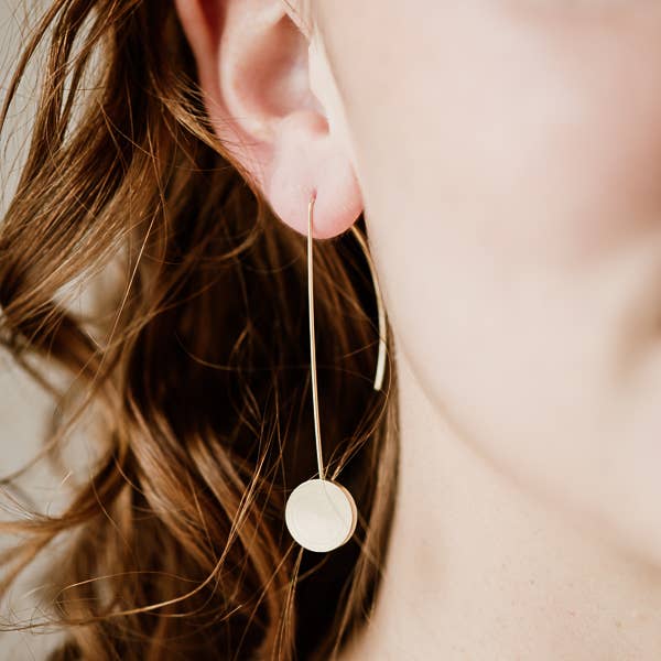 Anther Drop Earrings - Brass