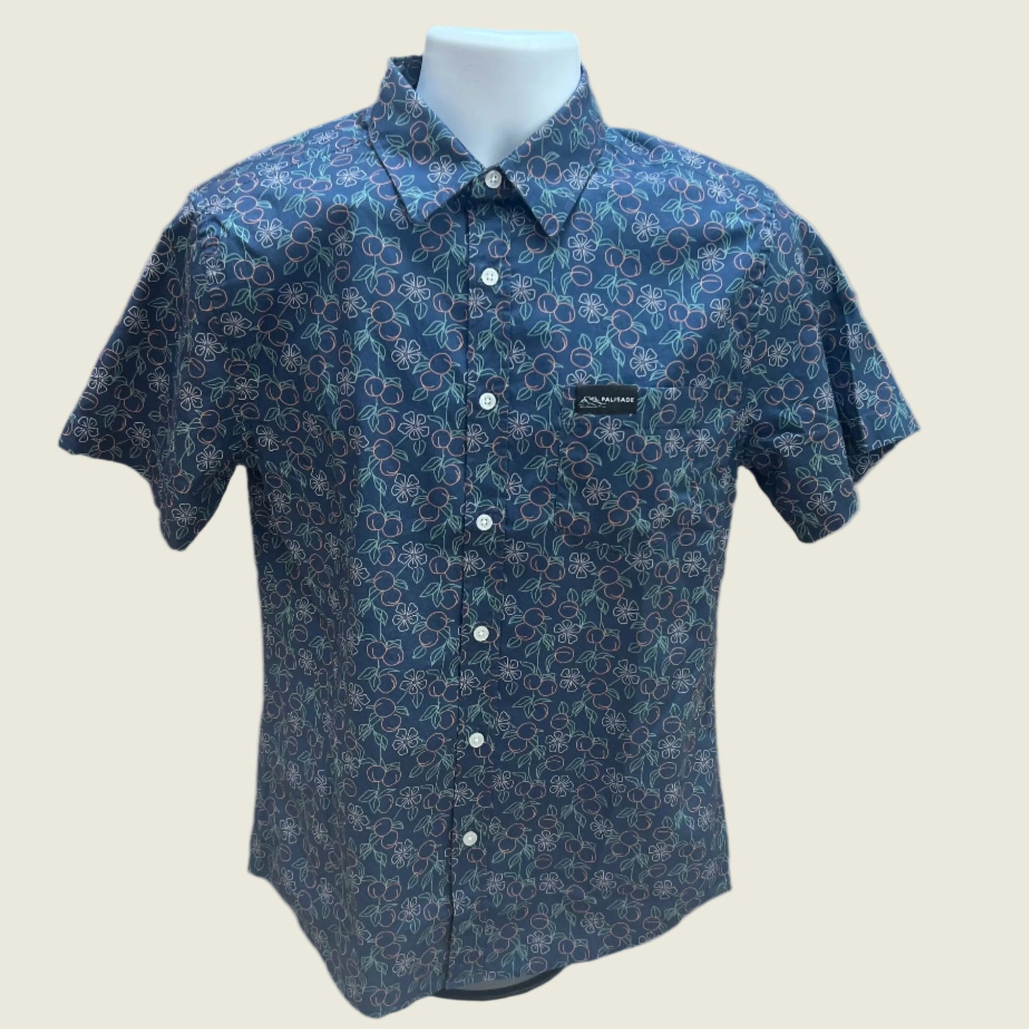 Navy Hawaiian Peach Shirt