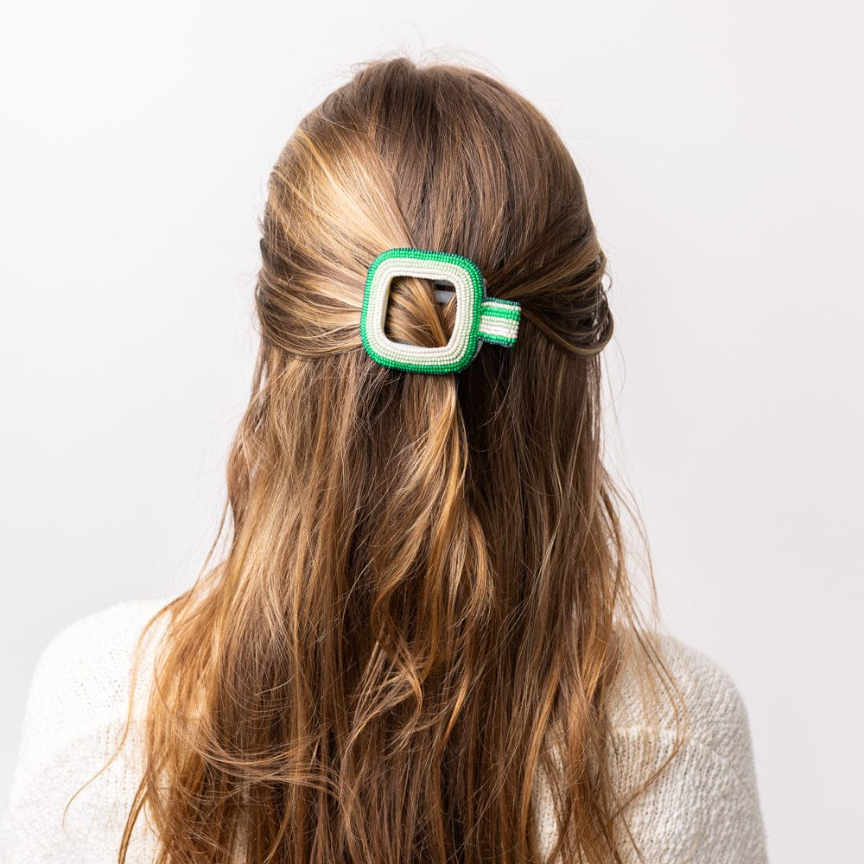 Charlotte Ombre Flat Hair Clip - Green - Ink + Alloy