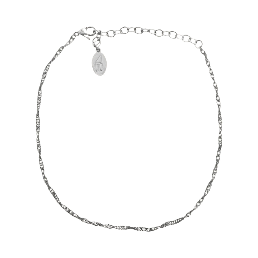 Waterproof Silver Fallon Anklet Nikki Smith Designs