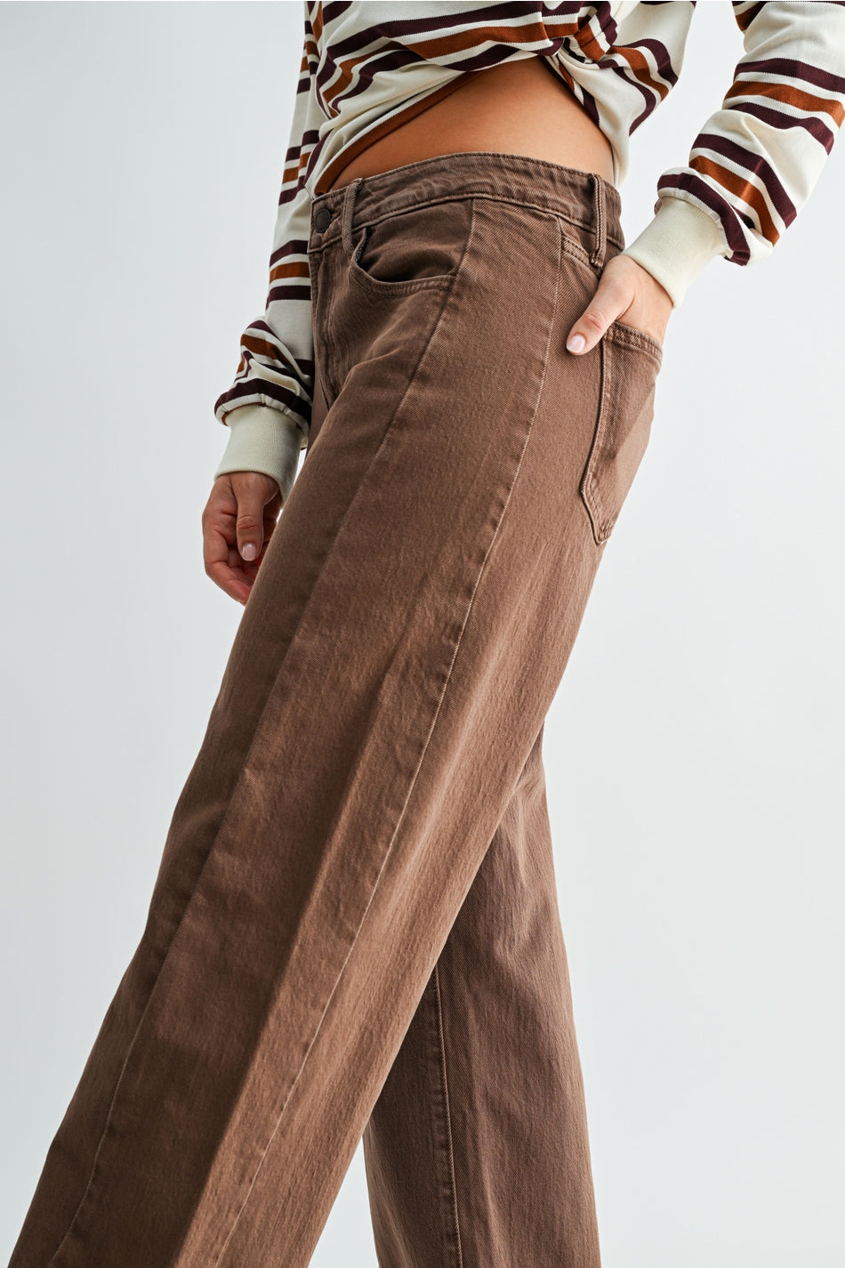 Stretch Slight Vintage Brown Barrel Jean - JBD