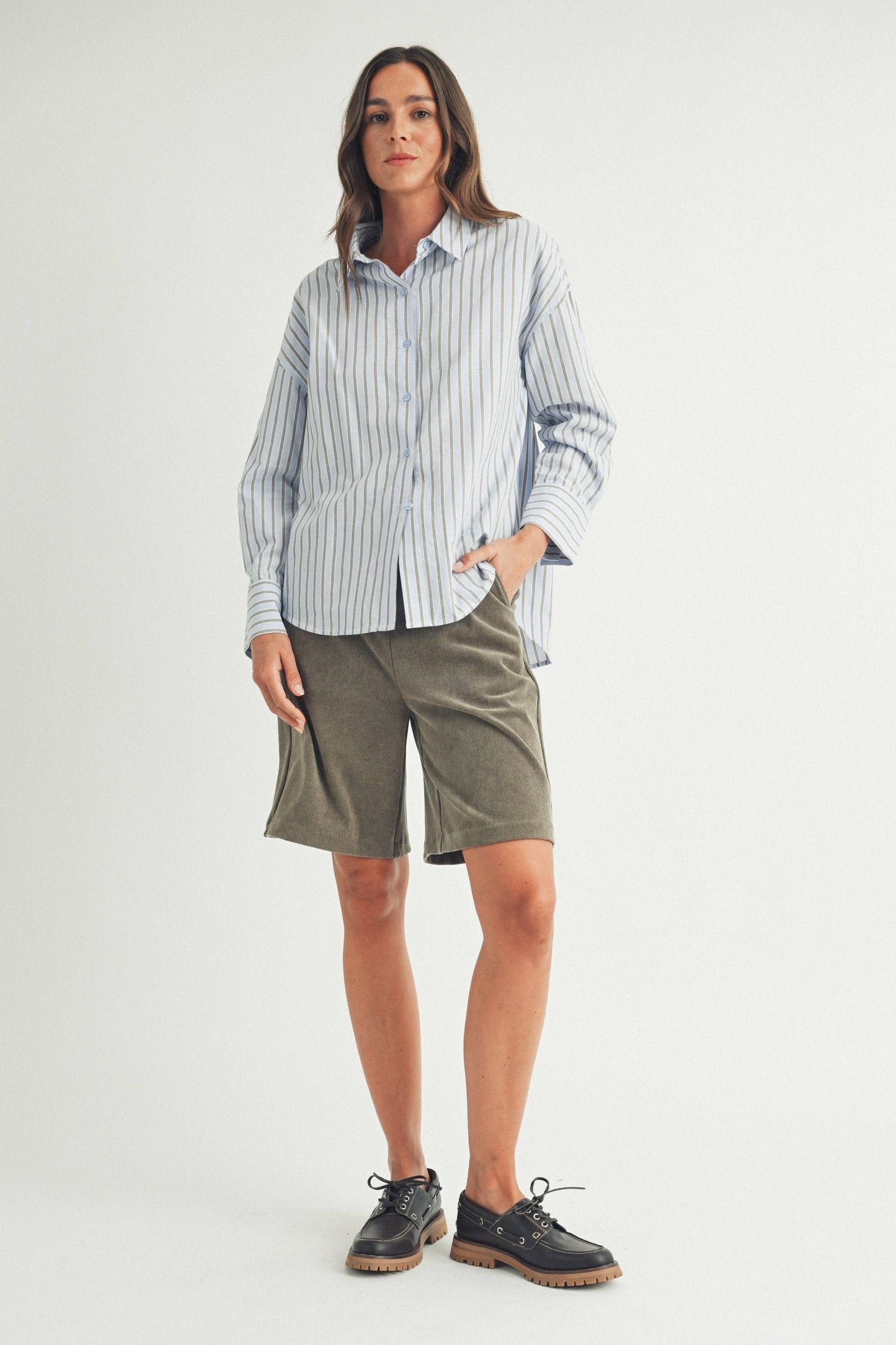 Striped Button-Up Shirt