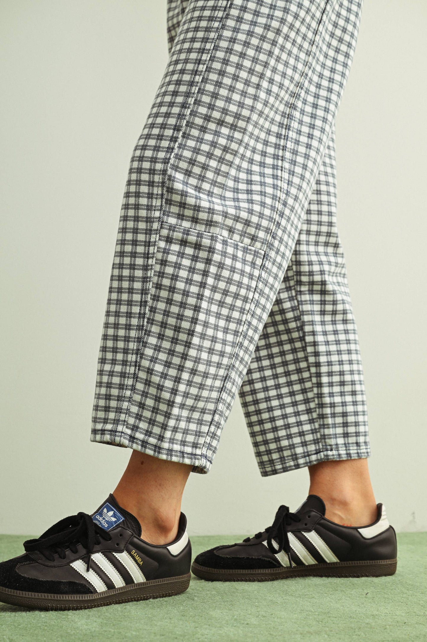 Mini Checker Barrel Pants