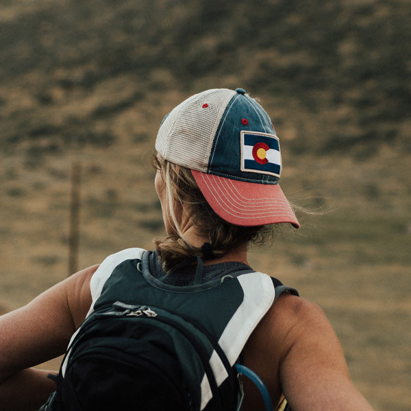 Colorado Vintage Denim Flag Patch Trucker Hat