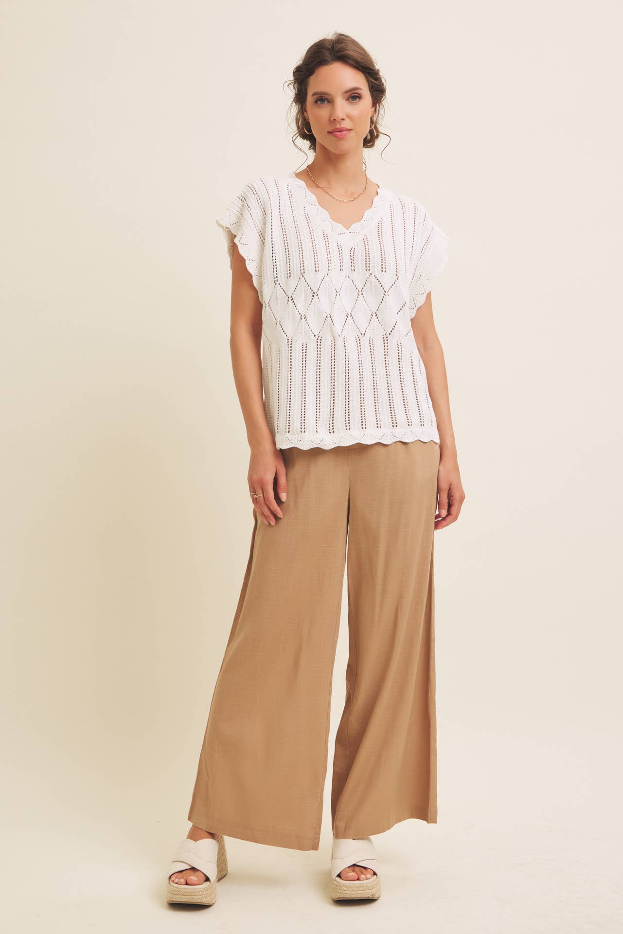 Minimalist Muse Drapey Wide Leg Linen Trousers