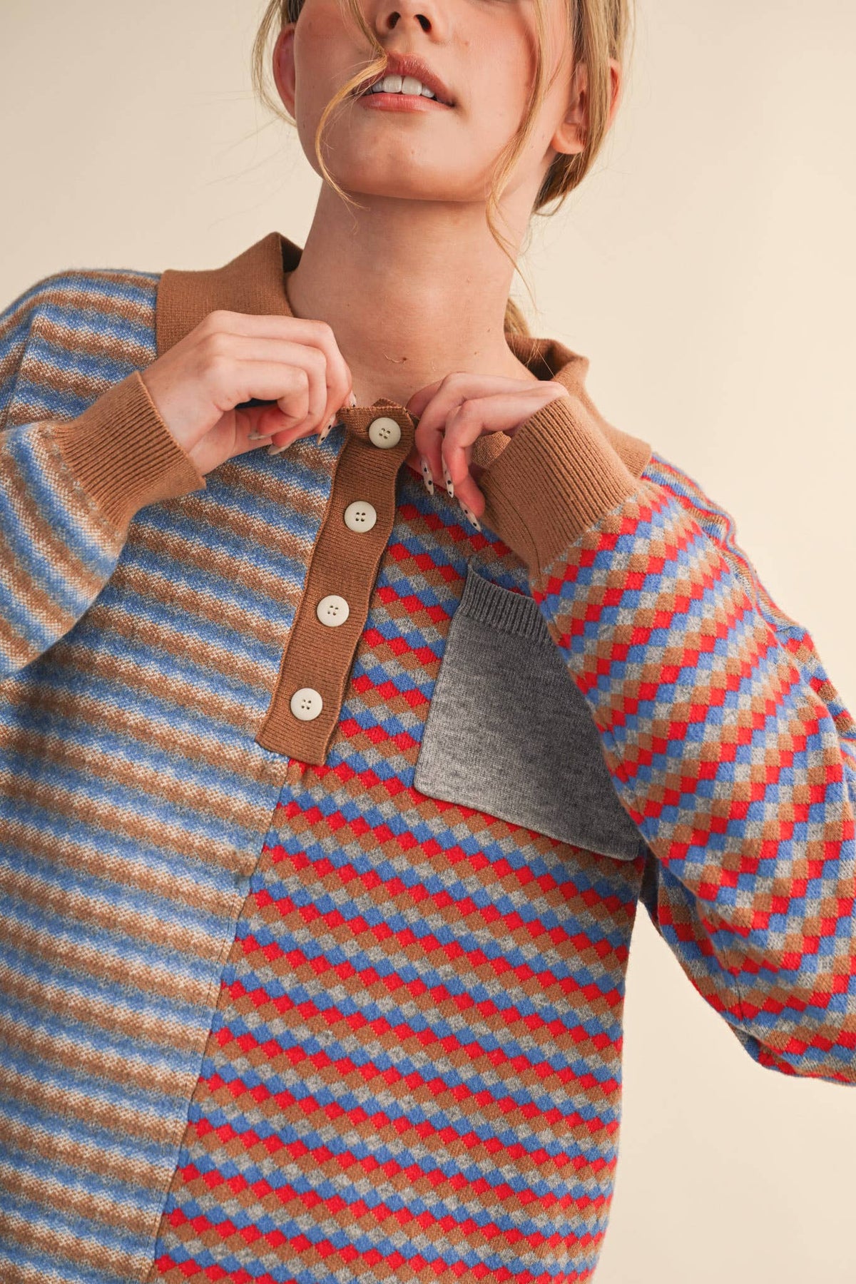 Multi-Colored Knit Sweater