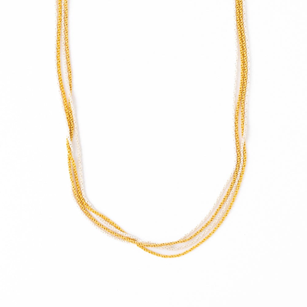 Ivy Mixed Metal Multi Layered Necklace - Brass & Silver - Ink + Alloy