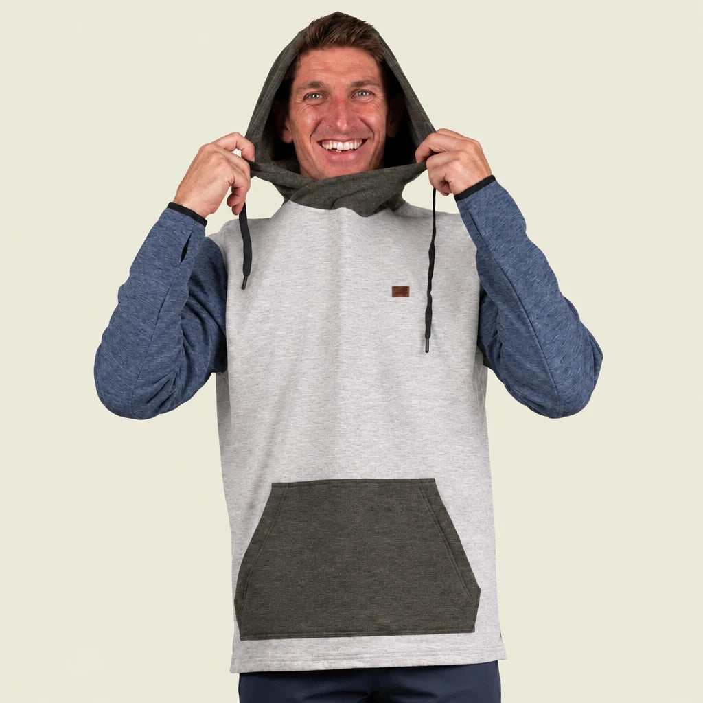 Men's Torreys Fleece Hoodie - Blue + Brown