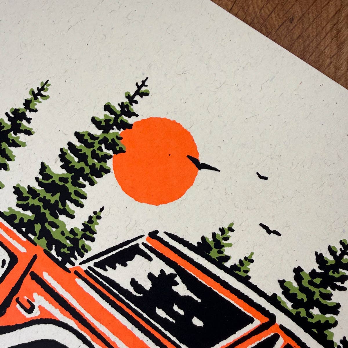 Bronco - Signed 10x8in Silkscreen Print on Recycled Paper