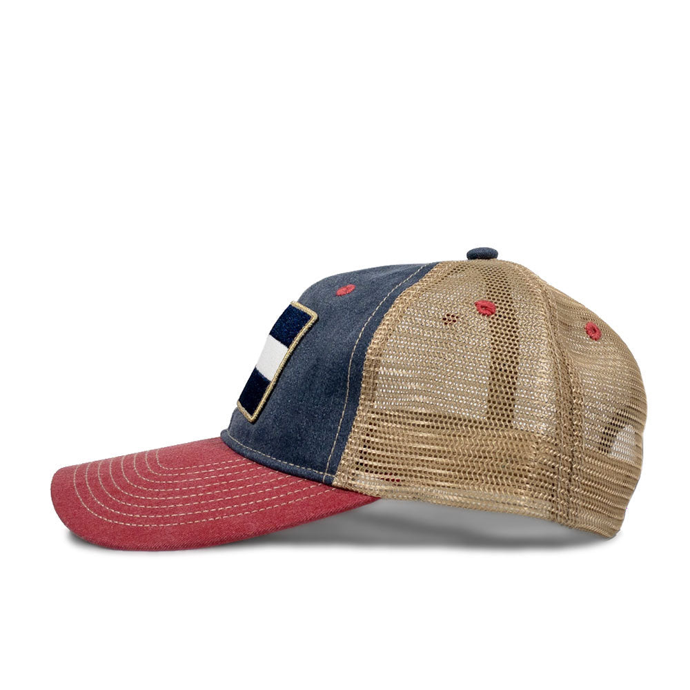 Colorado Vintage Denim Flag Patch Trucker Hat