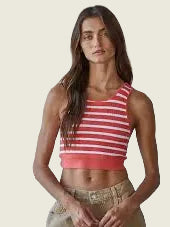 Knit Ribbed Striped Racerback Brami