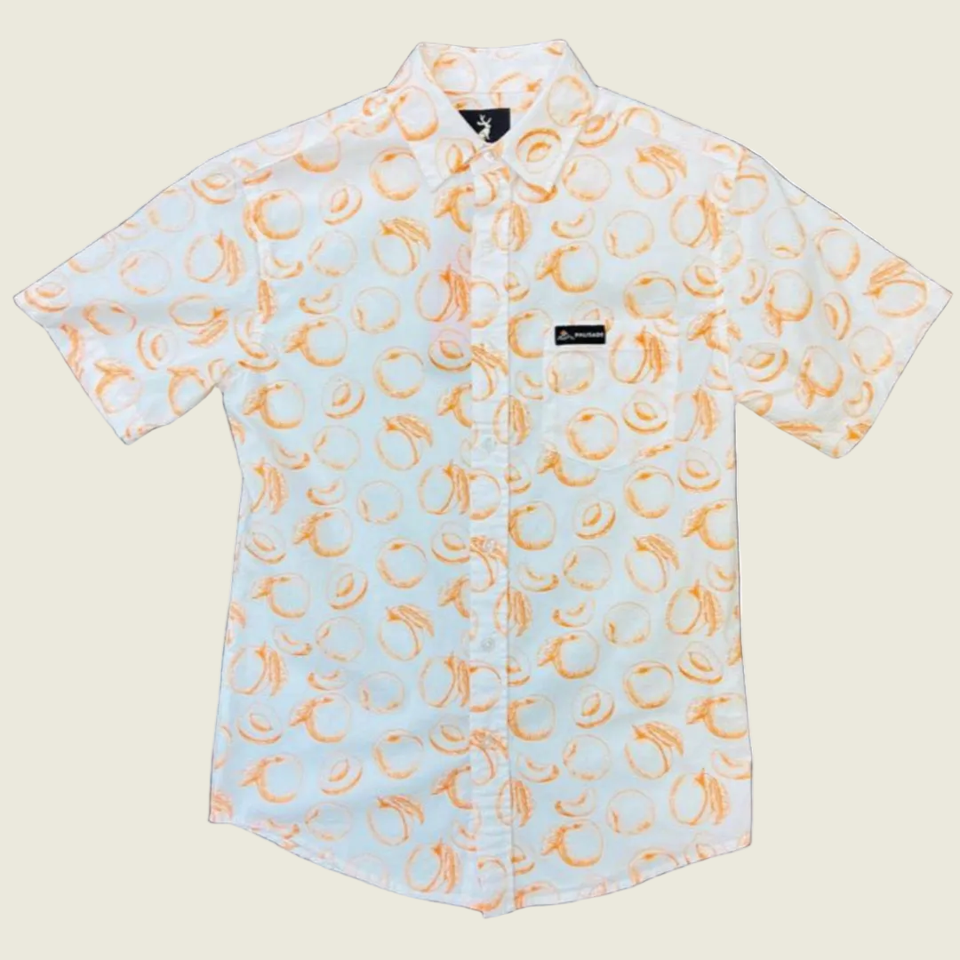 Exclusive Peach Button Up with Palisade Patch White
