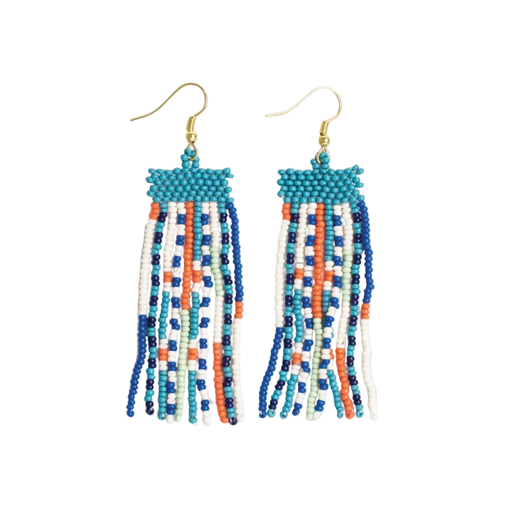 Adaline Mixed Patterns Beaded Earrings - Coastal - Ink + Alloy