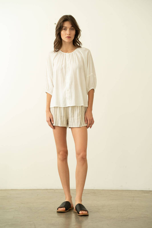Soft Gathered Neck Blouse
