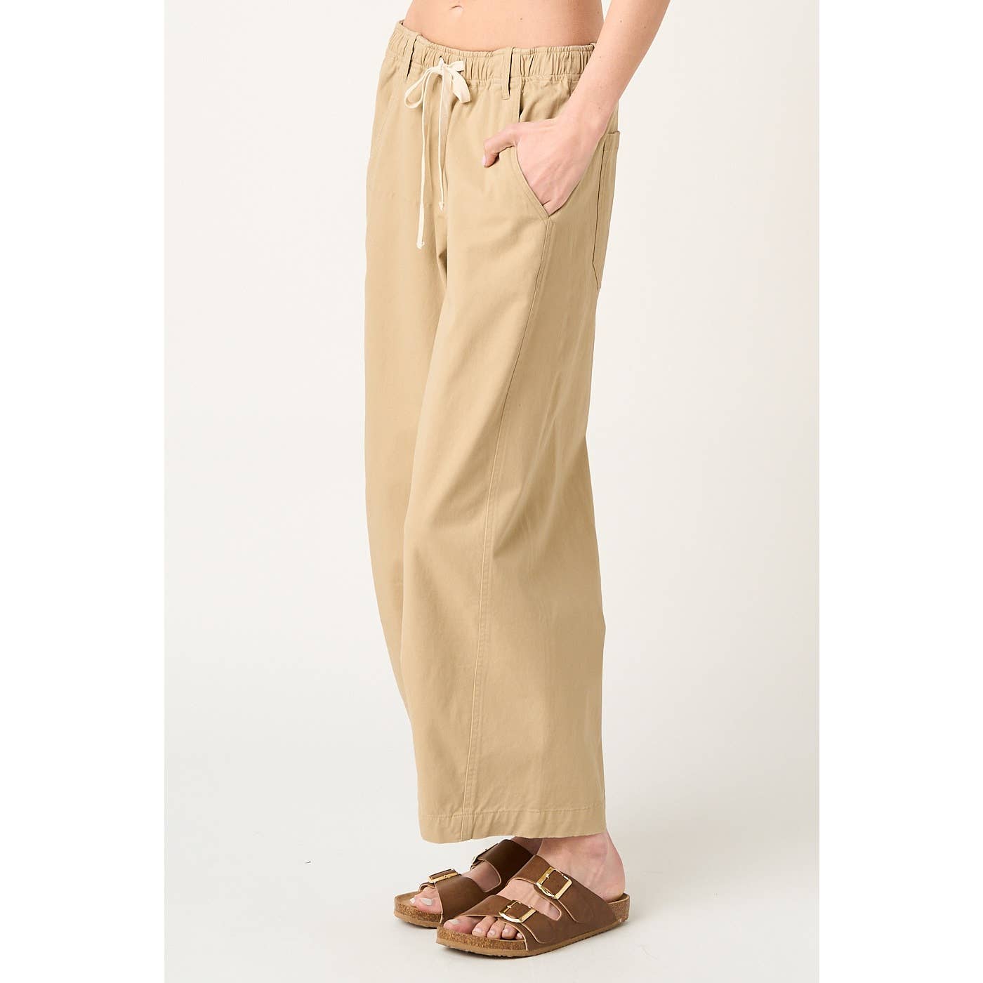 Wide Barrel Leg Drawstring Pants