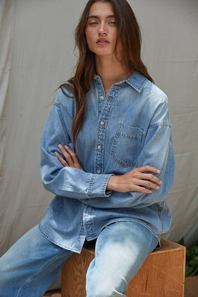 Chambray Button-Down Shirt
