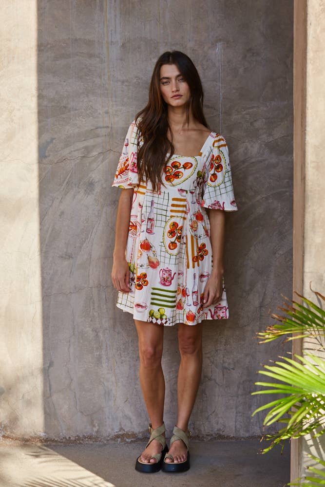 Picnic Print Mini Dress