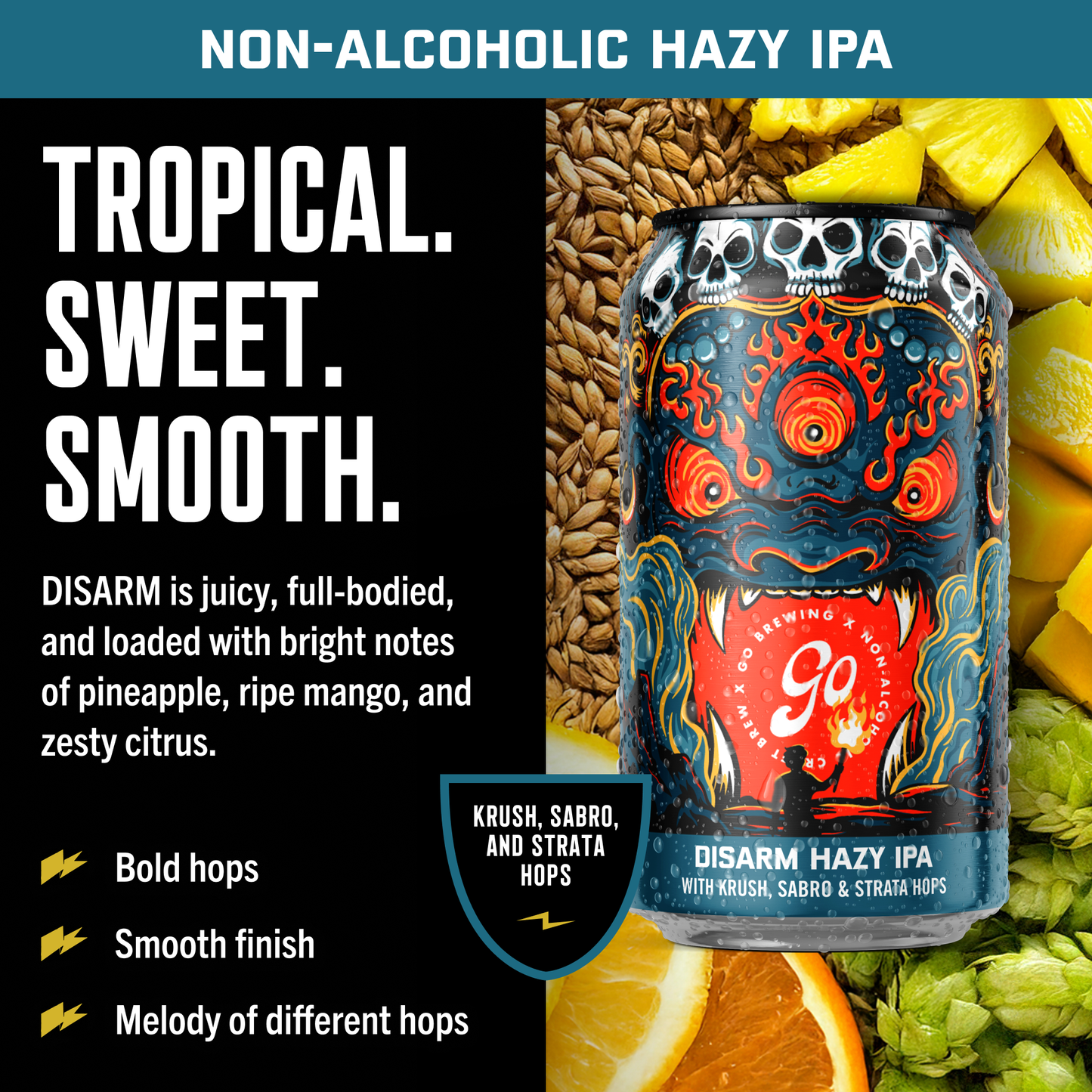 Go Brewing Disarm Hazy IPA (Non-Alcoholic Beer)