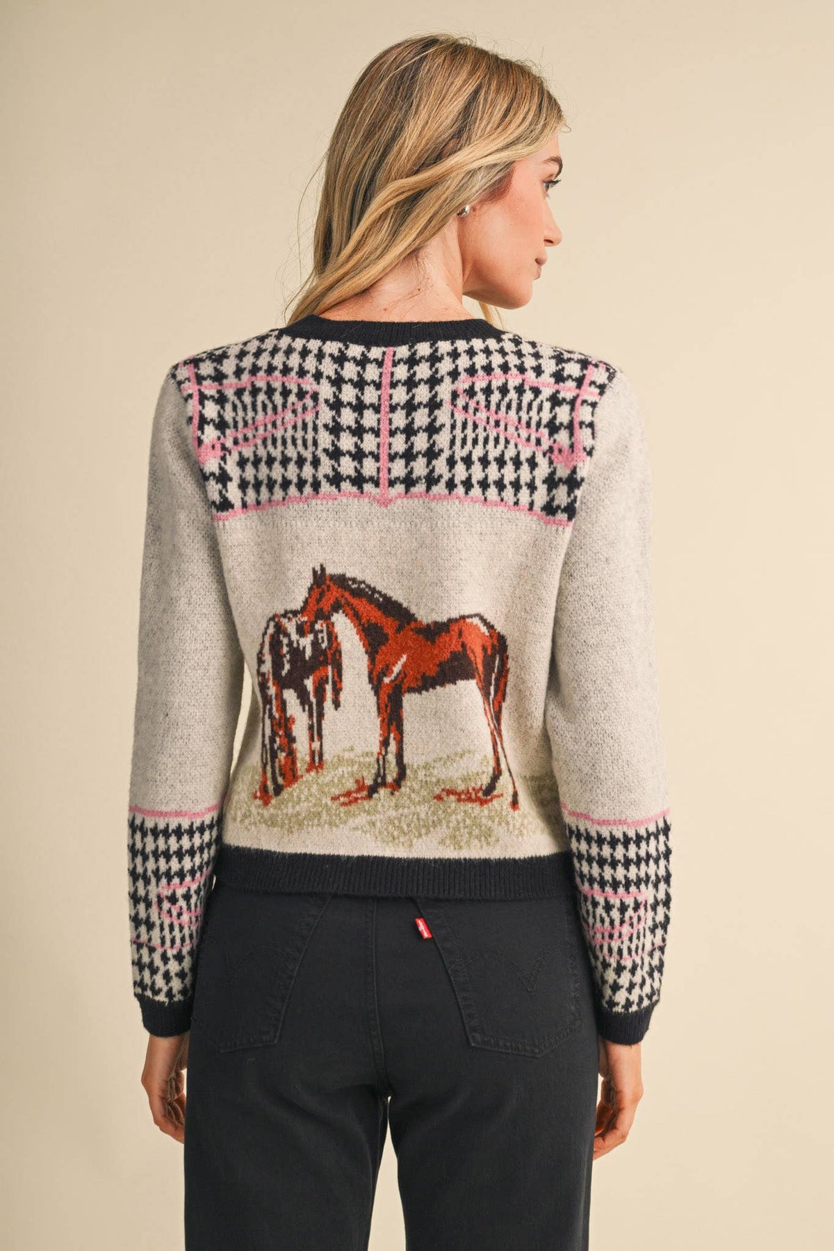 Crewneck Western Horse Sweater