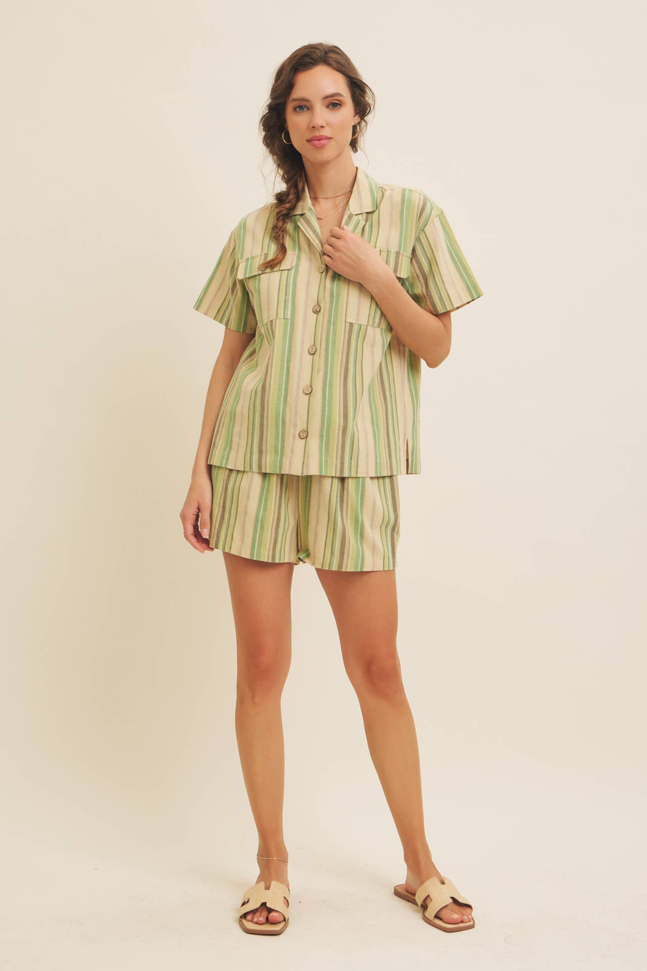 Multicolor Stripe Button Down Shirt