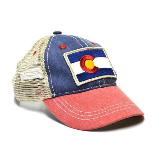 Kids' Vintage Colorado Flag Patch Trucker Hat