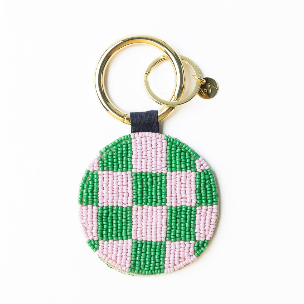 Kelsey Soleil Sun Seed Bead Bag Accessory Key Ring - Ink + Alloy