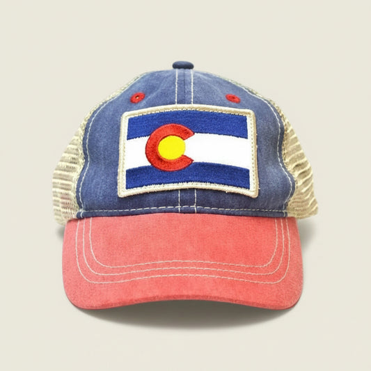 Kids' Vintage Colorado Flag Patch Trucker Hat