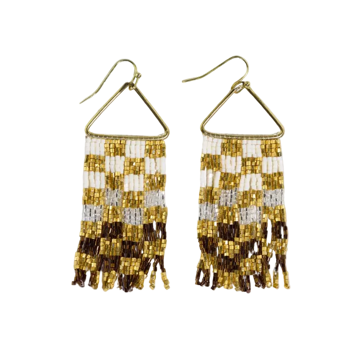 Paige Ombré Check Earrings Mixed Metallic - Ink + Alloy