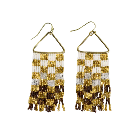 Paige Ombré Check Earrings Mixed Metallic - Ink + Alloy
