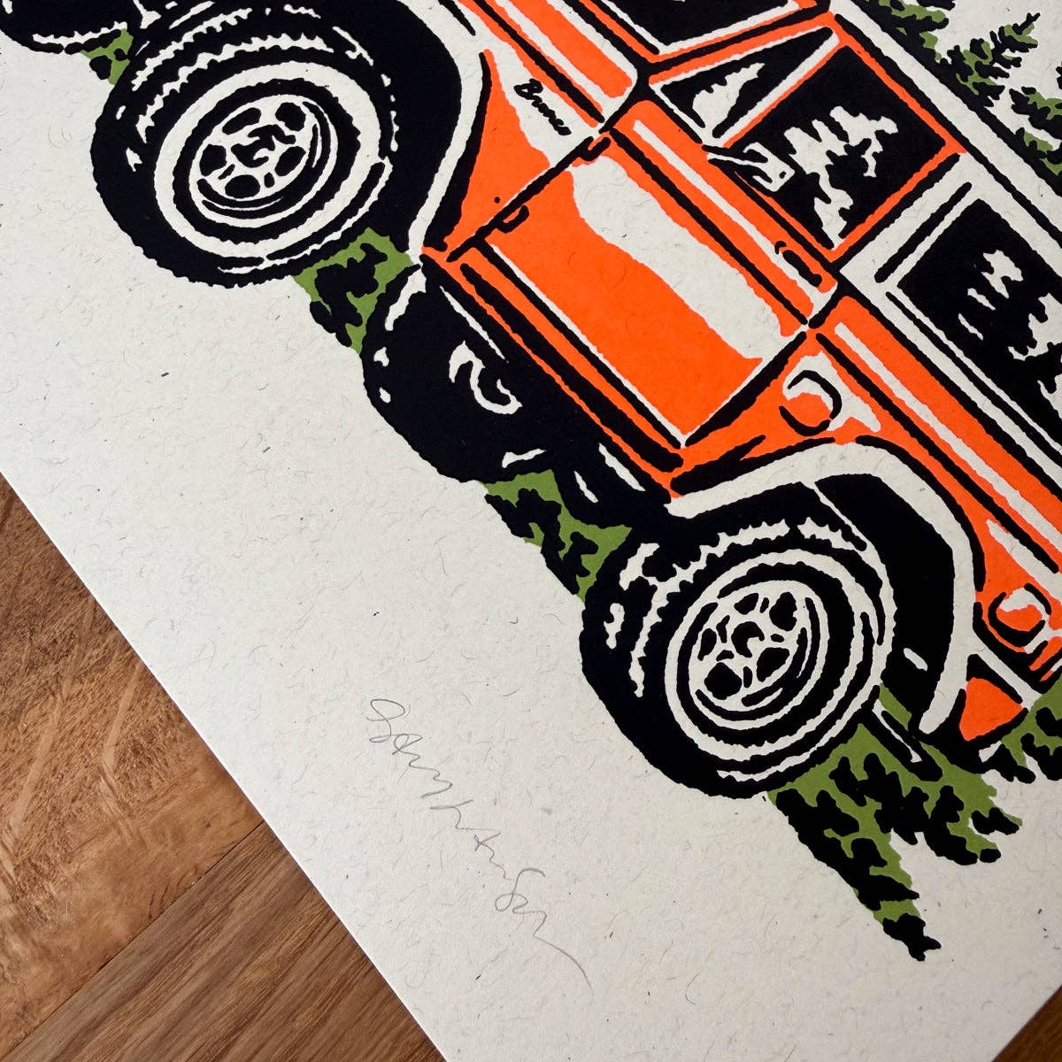 Bronco - Signed 10x8in Silkscreen Print on Recycled Paper