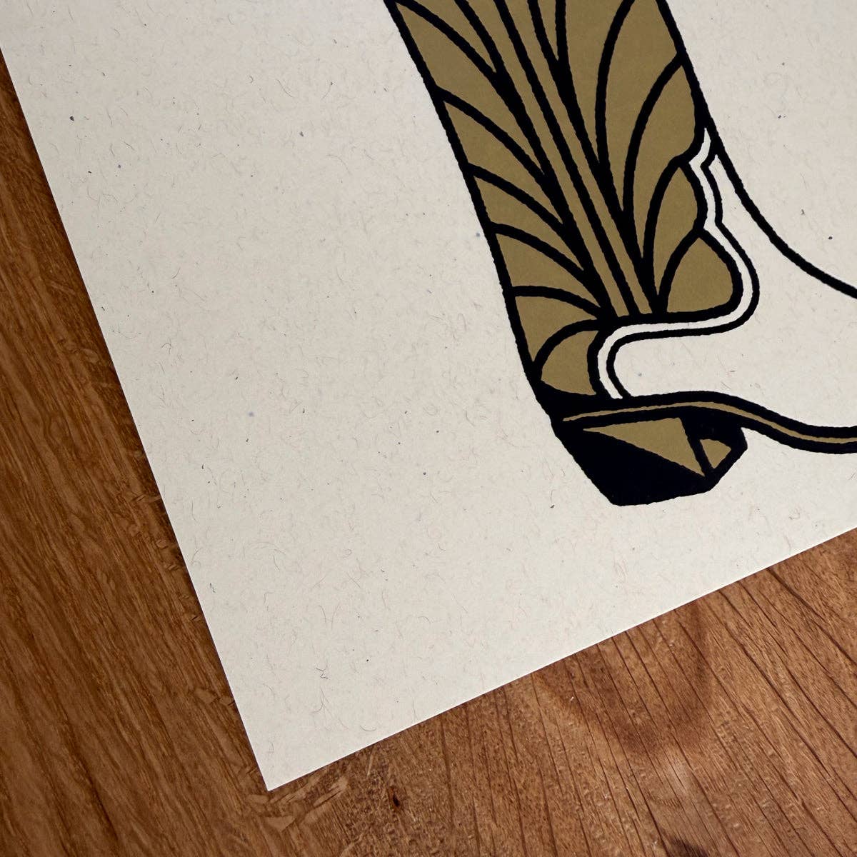 Mountain Flower Boot - Signed 8x10in Silkscreen Print on Recycled Paper