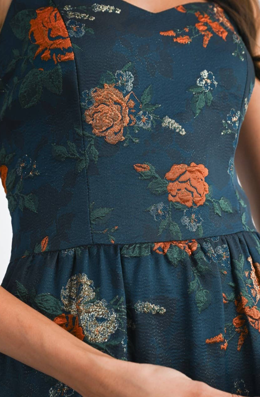 Floral Jacquard Maxi Dress