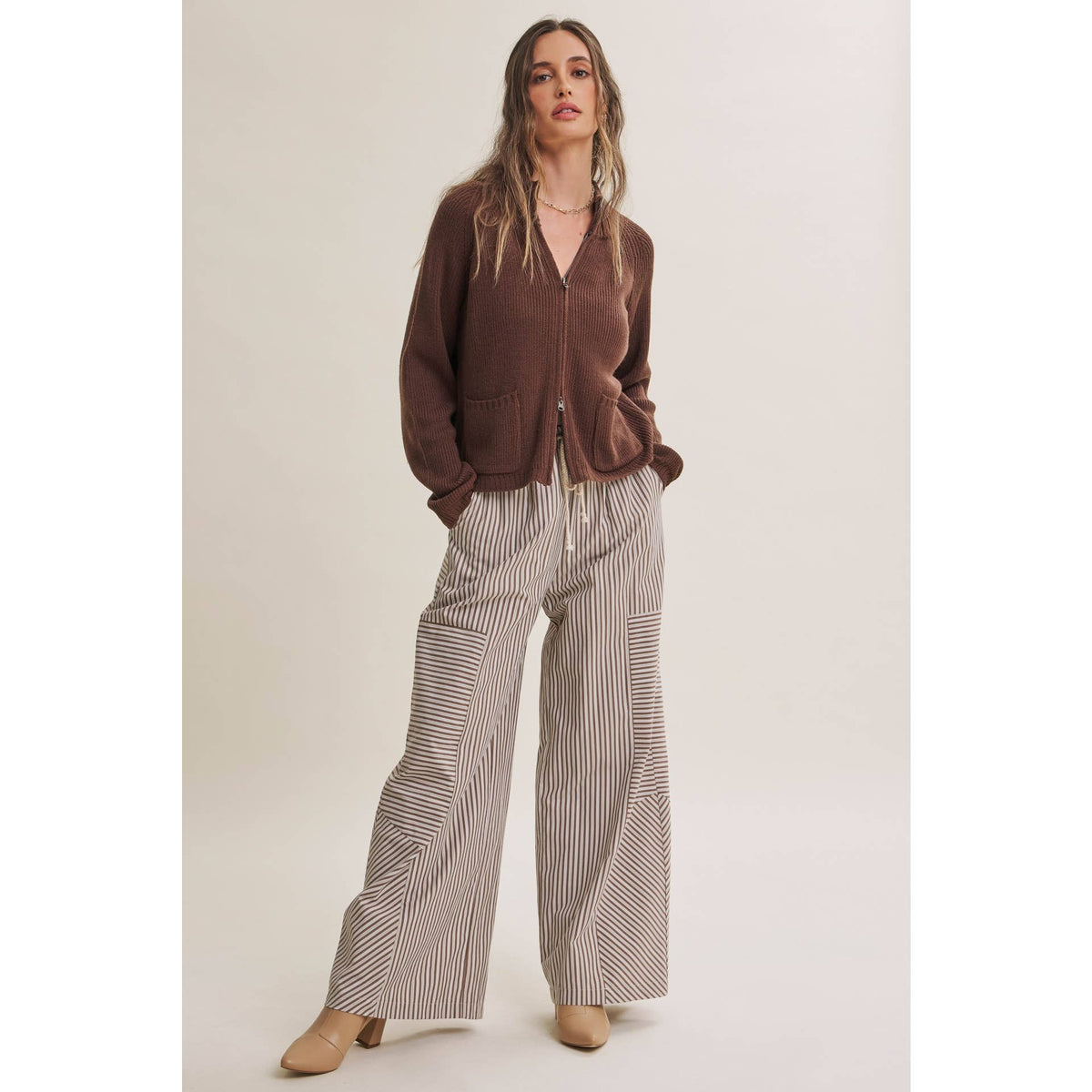 Coffee Before Noon Mixed Stripe Pants