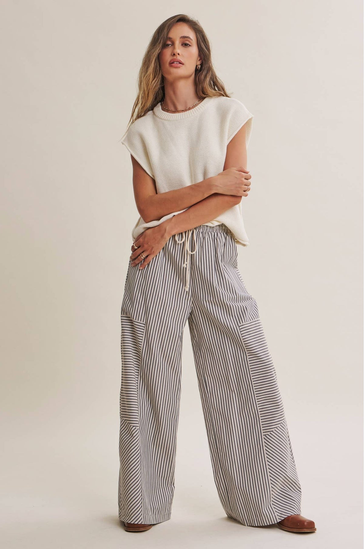 Coffee Before Noon Mixed Stripe Pants