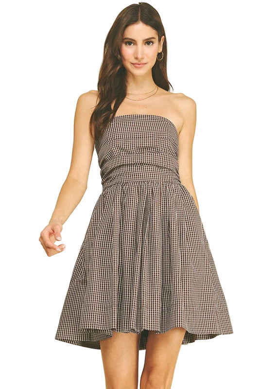 Kaitlyn Brown Strapless Mini Dress