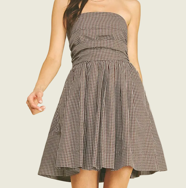 Kaitlyn Brown Strapless Mini Dress
