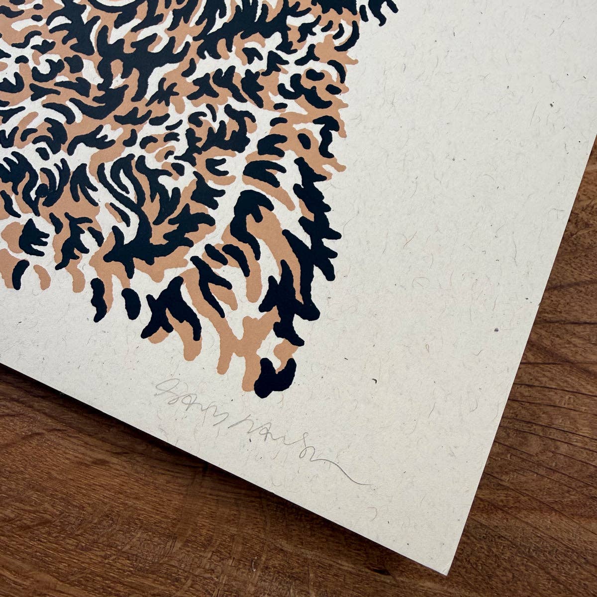 Golden Doodle Cowdog - Signed 8x10in Silkscreen Print on Recycled Paper