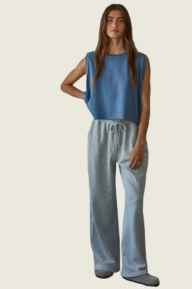 Knit Cotton Round Neck Tank Top