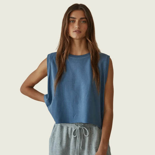 Knit Cotton Round Neck Tank Top