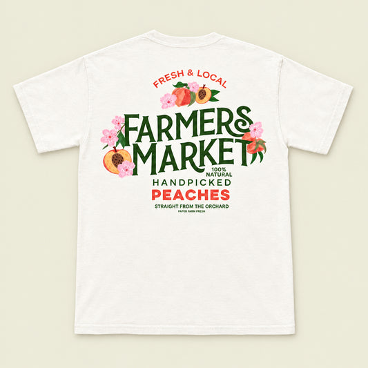 Peach Blossom Farmers Market Tee - Ivory