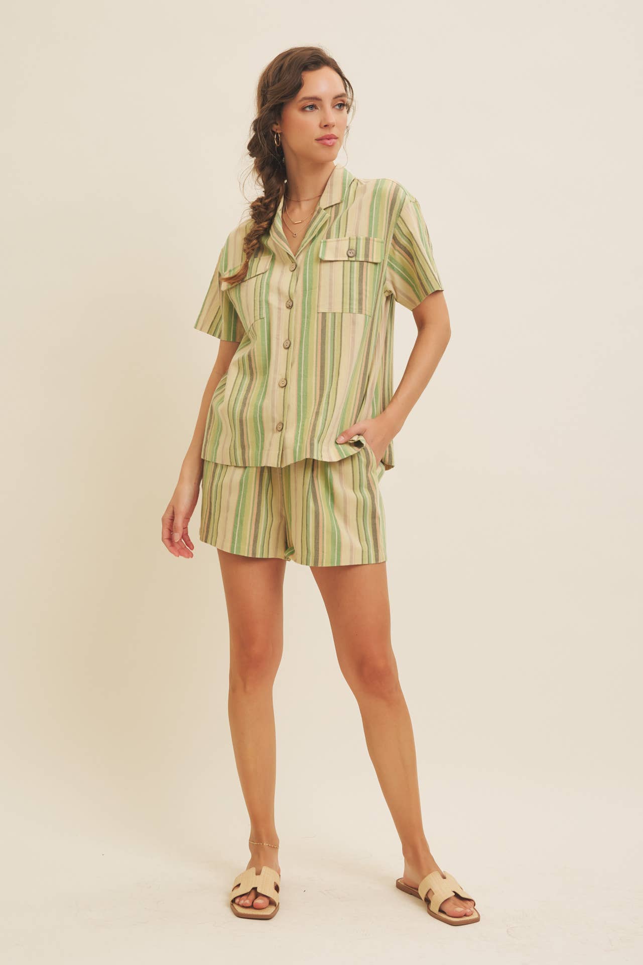Multicolor Stripe Button Down Shirt