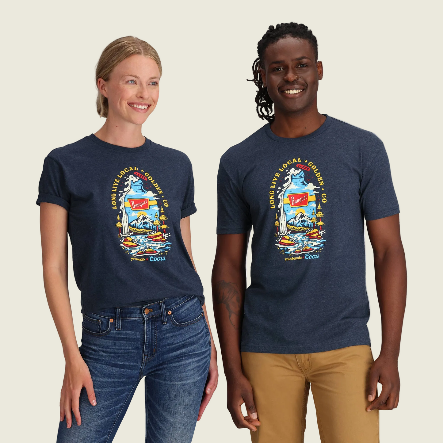 Coors Banquet x YoColorado Navy T Shirt