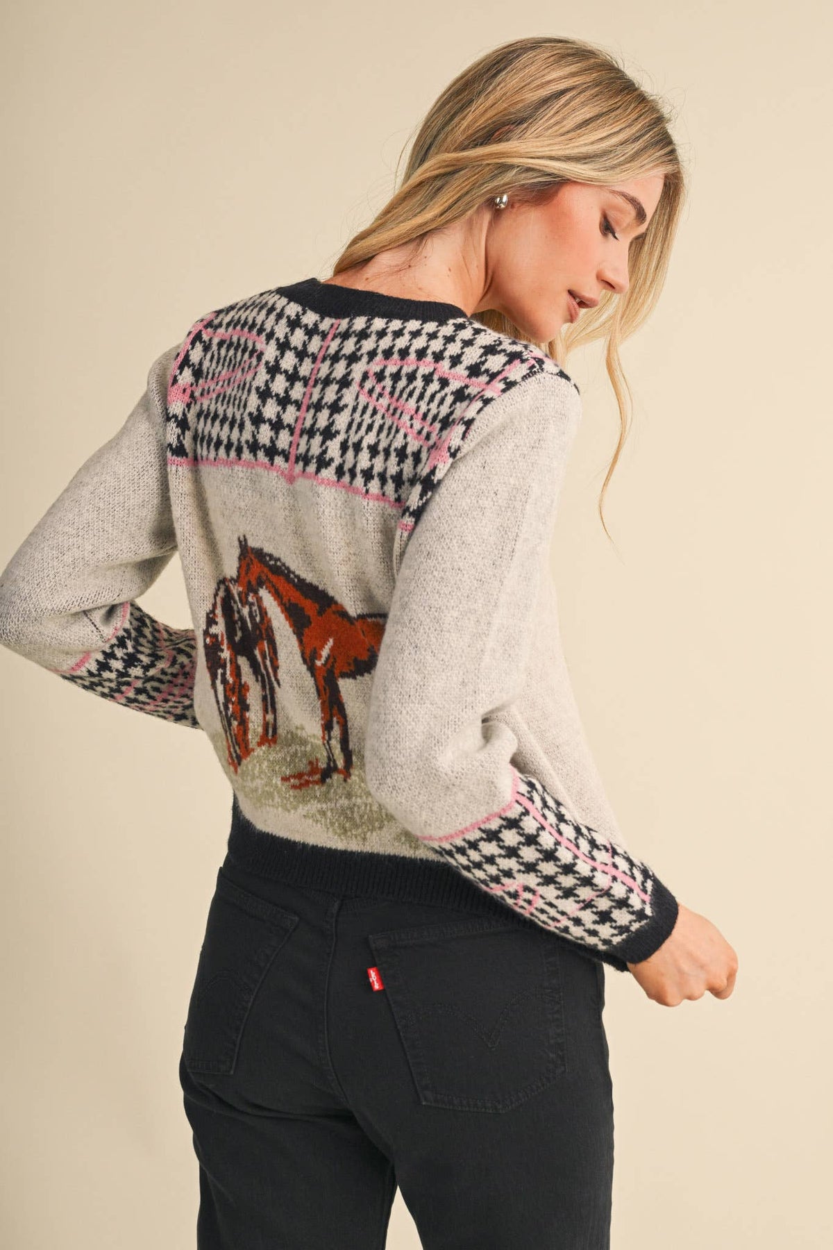 Crewneck Western Horse Sweater