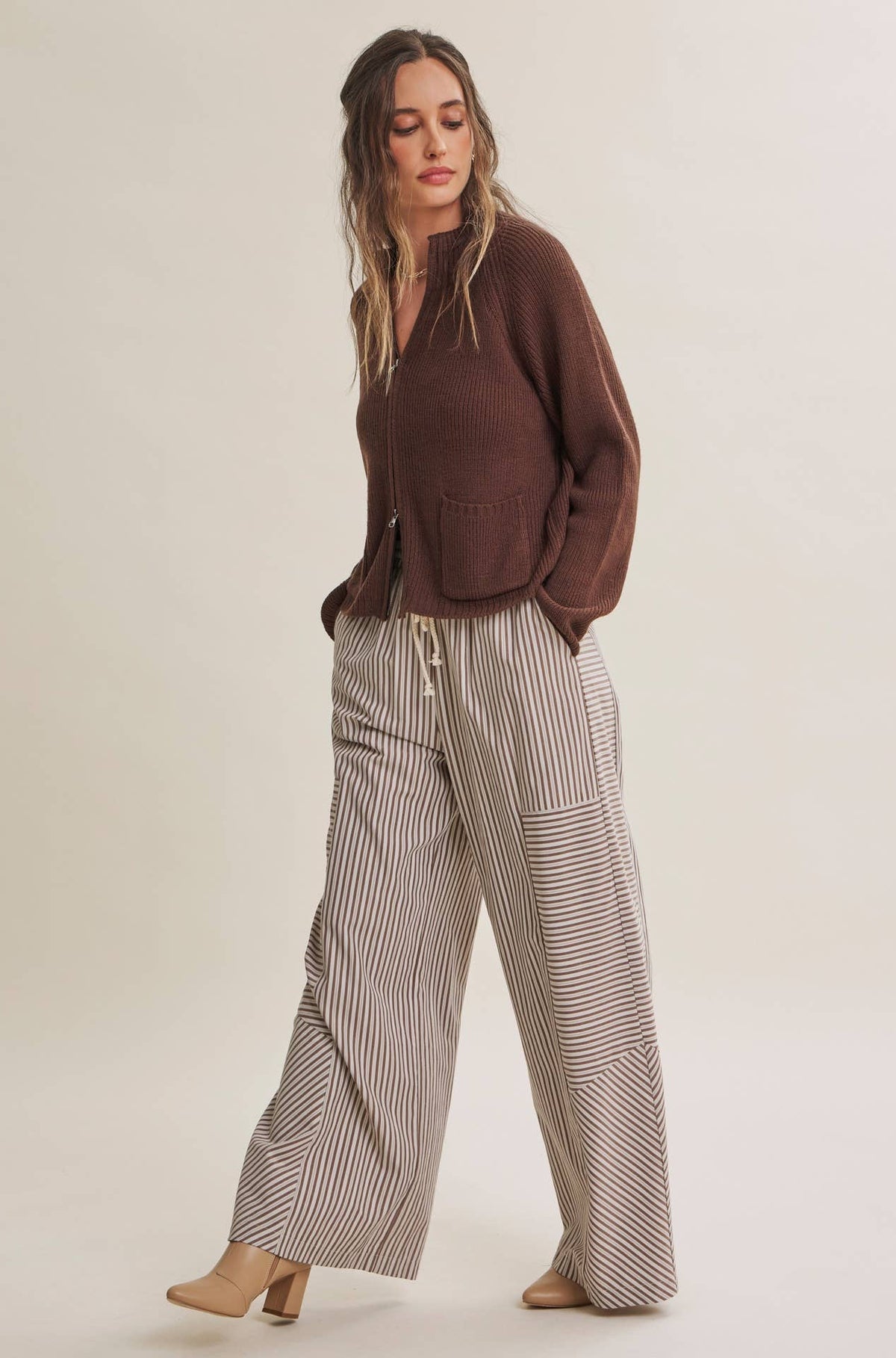 Coffee Before Noon Mixed Stripe Pants