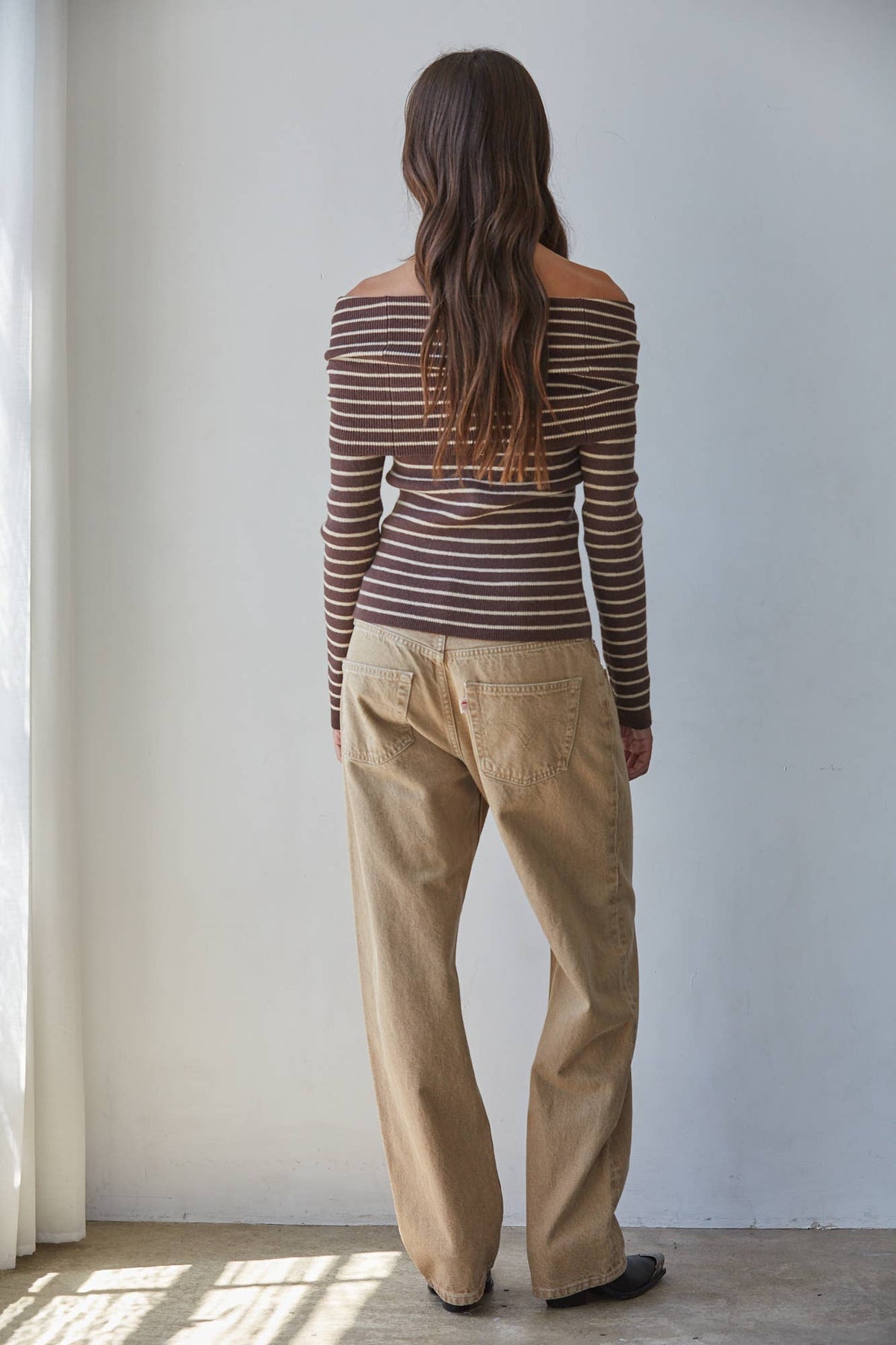 Striped Foldover Sweater