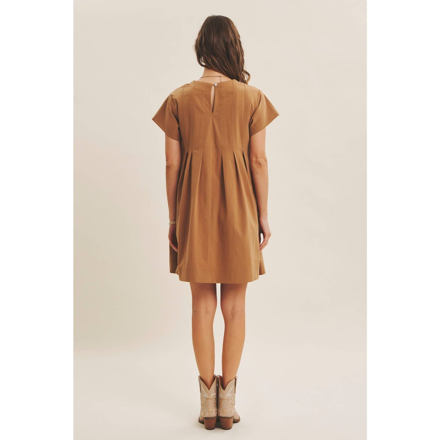 Easygoing Pleated Detail Mini Dress
