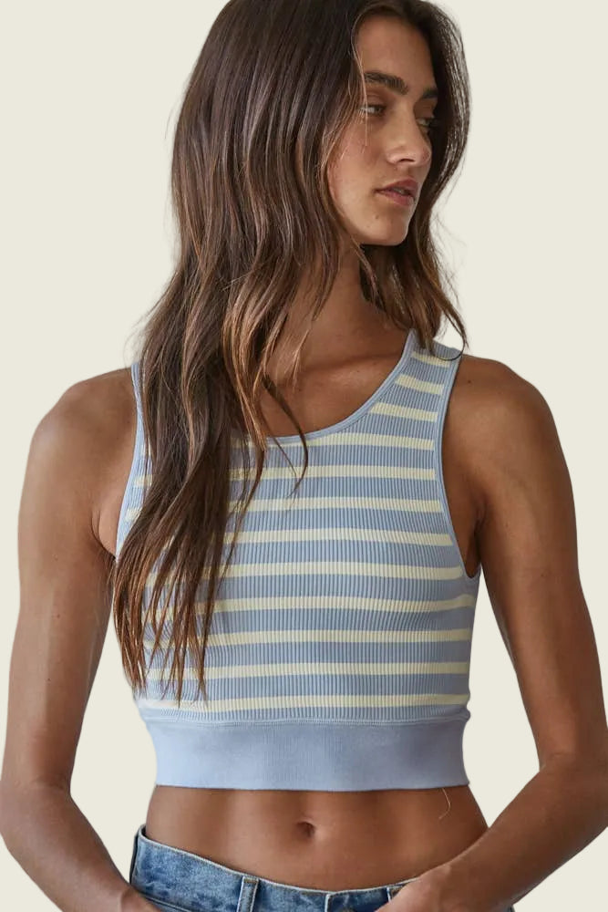 Knit Ribbed Striped Racerback Brami