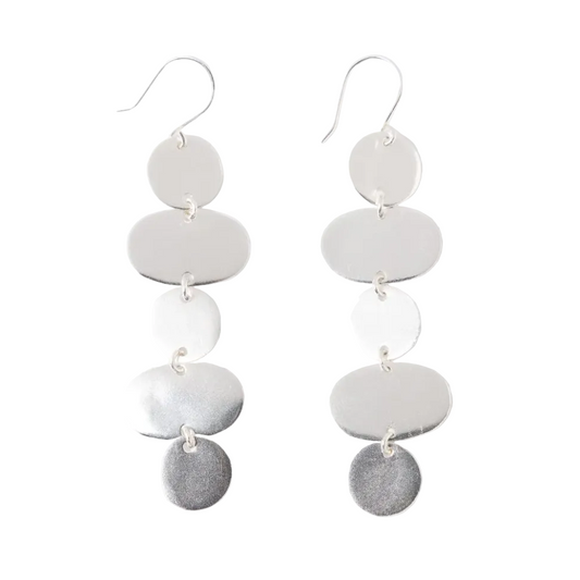 Gretchen Oval Circle Earrings - Silver - Ink + Alloy